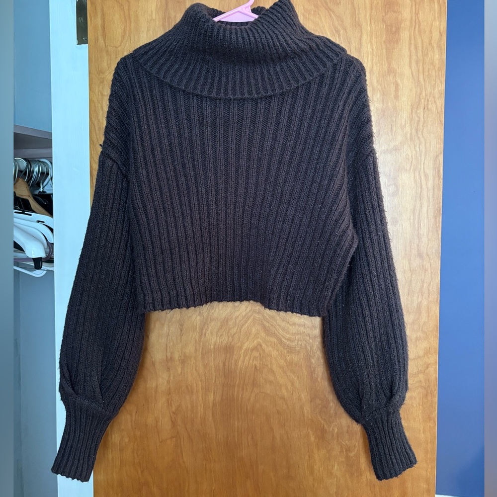 Urban Outfitters Charcoal Ribbed Turtleneck Sweater